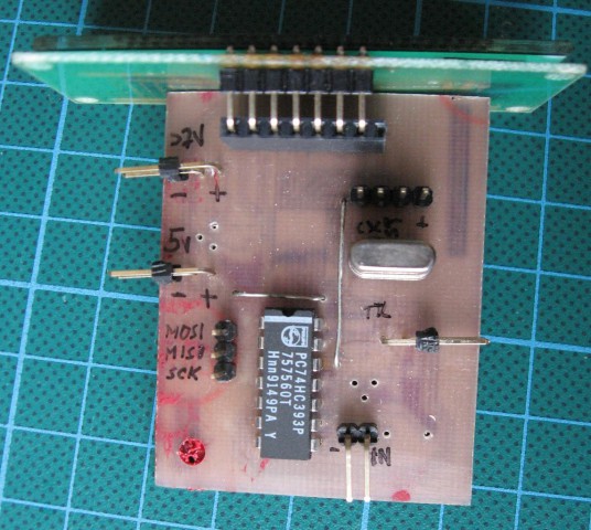 Frequency meter - assembled, top side